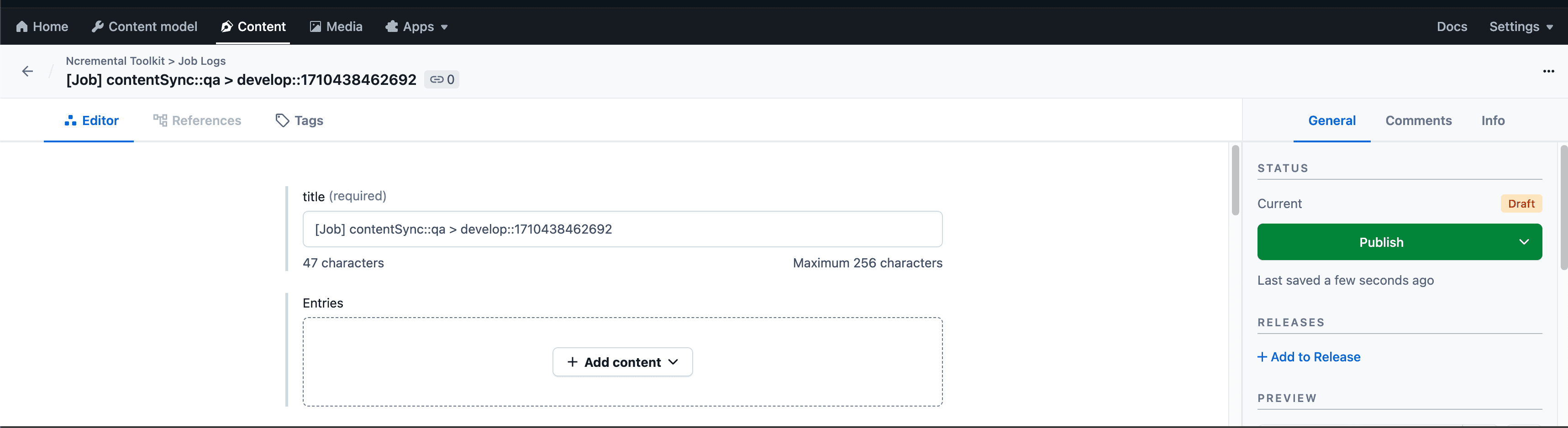 Ncremental toolkit status