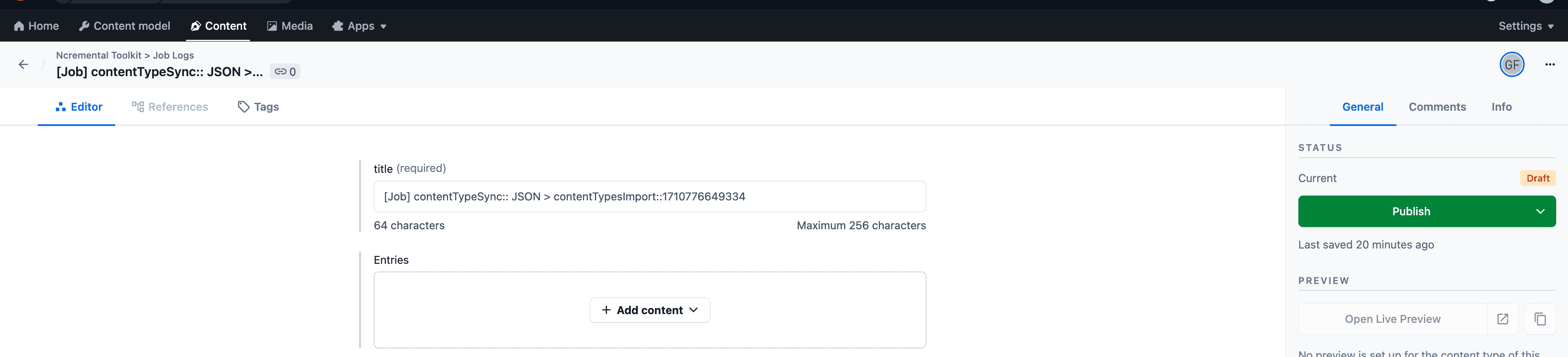 Ncremental toolkit status types