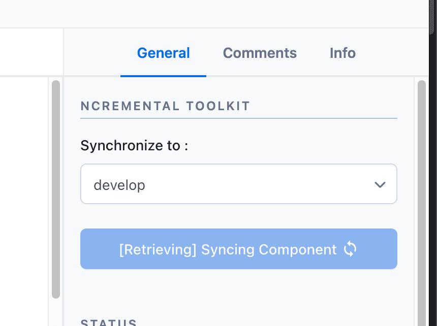 Ncremental toolkit status